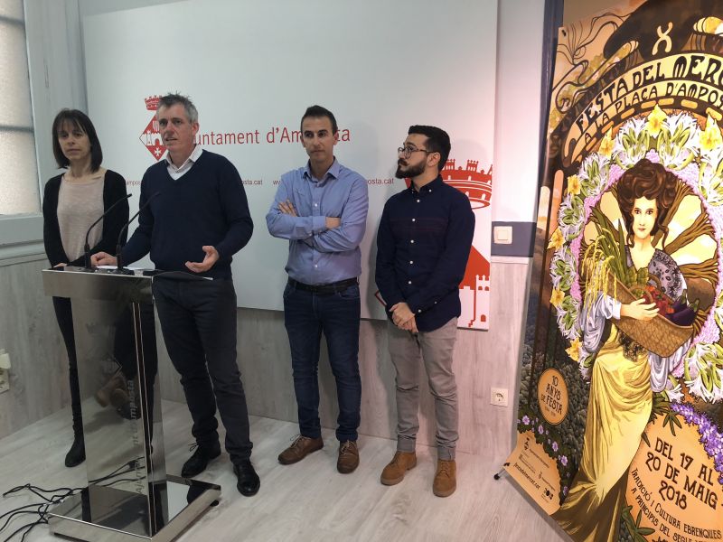 Presentat el cartell de la desena edició de la Festa del Mercat, inspirat amb l’estil modernista de Mucha, i que té la dona ampostina com a eix central Amposta